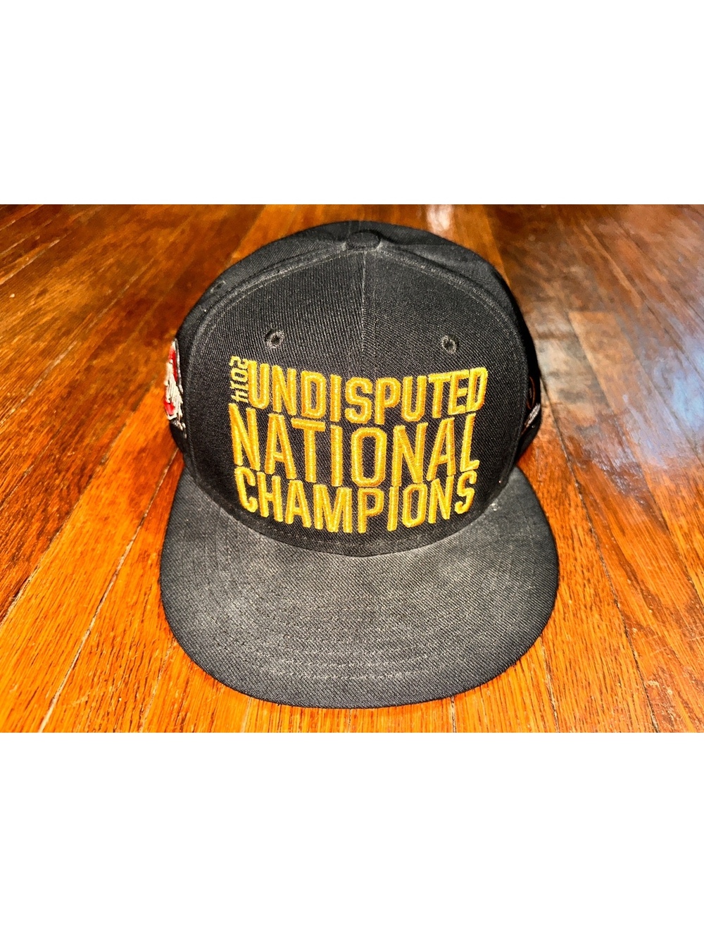 Nike Ohio State Buckeyes Footnall National Champions Gold Brimmed Snapback Hat